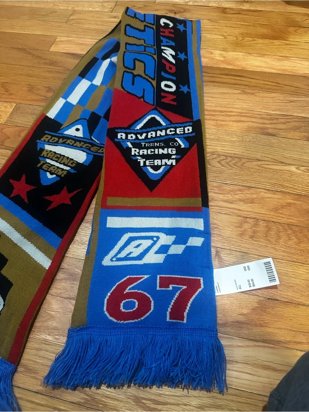 NWT Urban Outfitters Checkered Soccer Scarf Philadelphia Racing